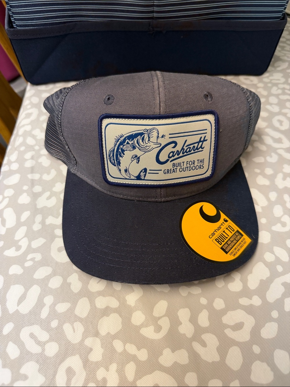 Carhartt Gray & Navy Fishing Patch Trucker Hat